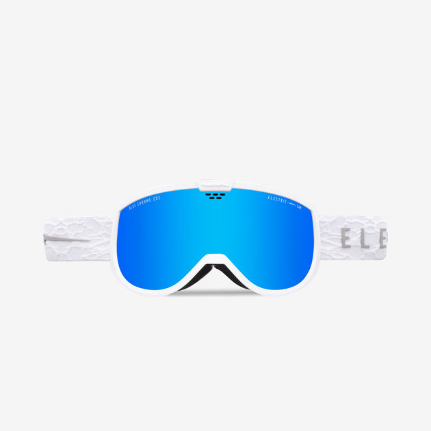 blue snowboard ski helmet white frame goggles Electric Cam Snow Goggle Matte White Neuron