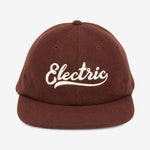 Electric script hat wool mens and womens snapback cap brown