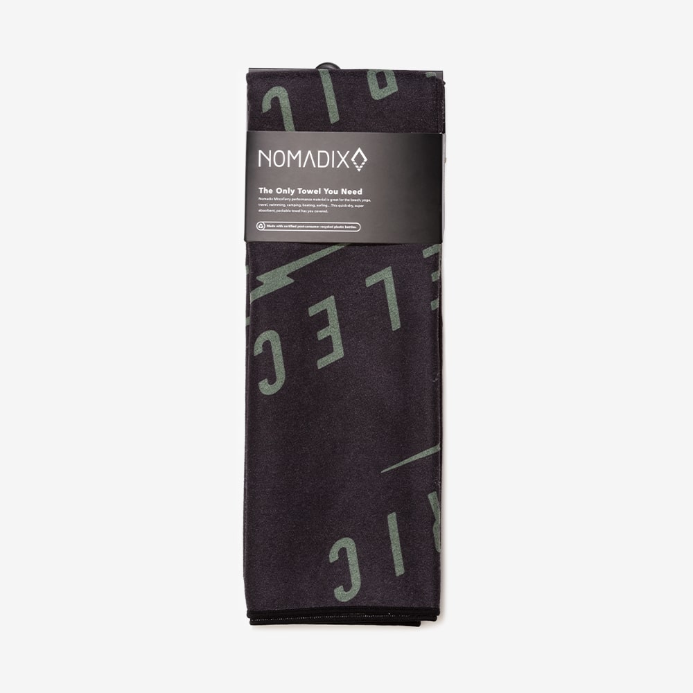 Electric logo x Nomadix black beach towel 