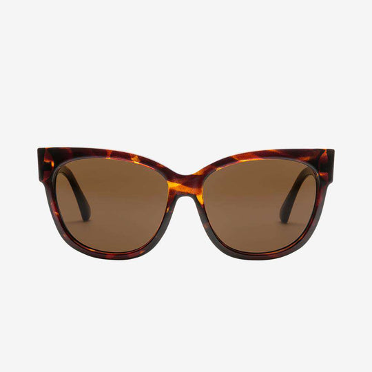 Electric Men's and Women's Sunglasses - Danger Cat - Gloss Tort / Bronze Polarized - Oversized Cat Eye Sunglasses