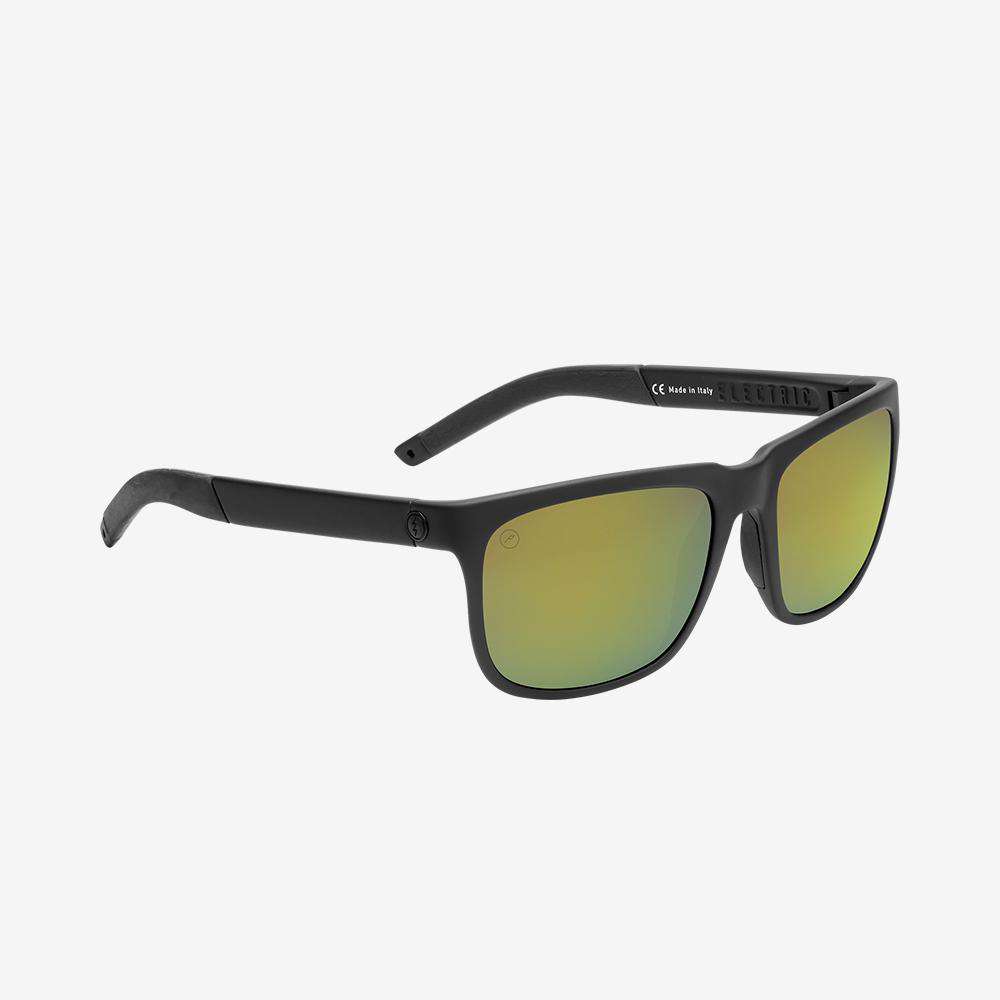 Electric Men's and Women's Sunglasses - Knoxville Sport - Matte Black / Green Polarized Pro  - Polarized Sport Square Sunglasses