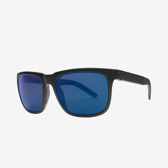 Electric Men's and Women's Sunglasses - Knoxville Sport - Matte Black / Blue Polarized Pro  - Polarized Sport Square Sunglasses
