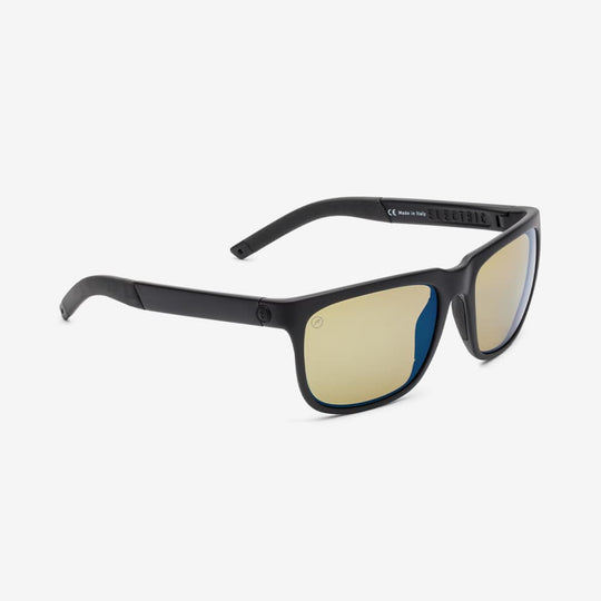 Knoxville Matte Black Sport Sunglasses - lightweight frames yellow polarized lenses