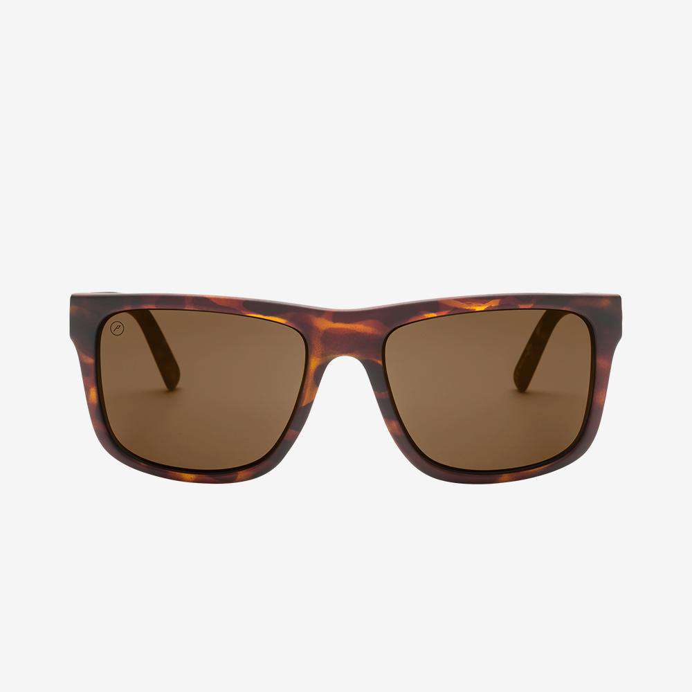 Electric Men's and Women's Sunglasses - Swingarm - Matte Tort / Bronze Polarized - Lightweight Square Sunglasses XL front view