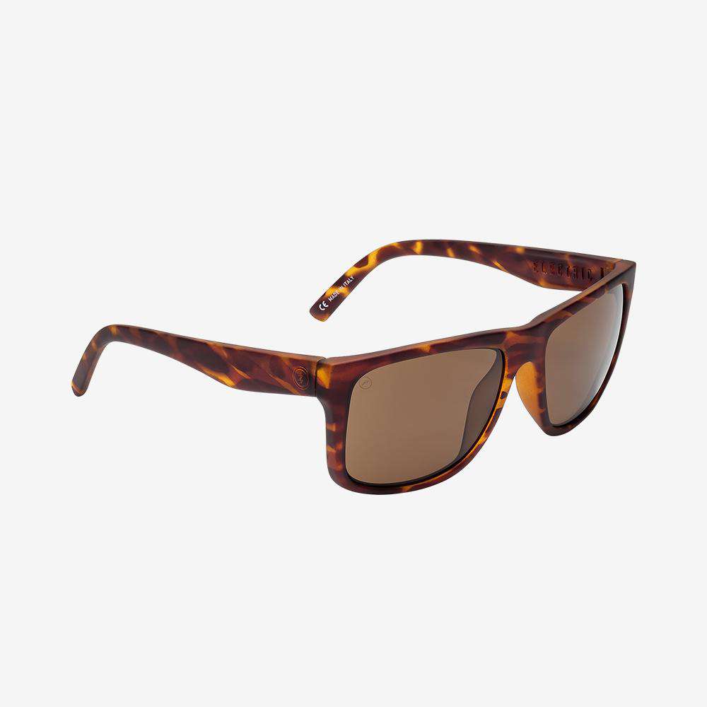 Electric Men's and Women's Sunglasses - Swingarm - Matte Tort / Bronze Polarized - Lightweight Square Sunglasses XL right side angle view