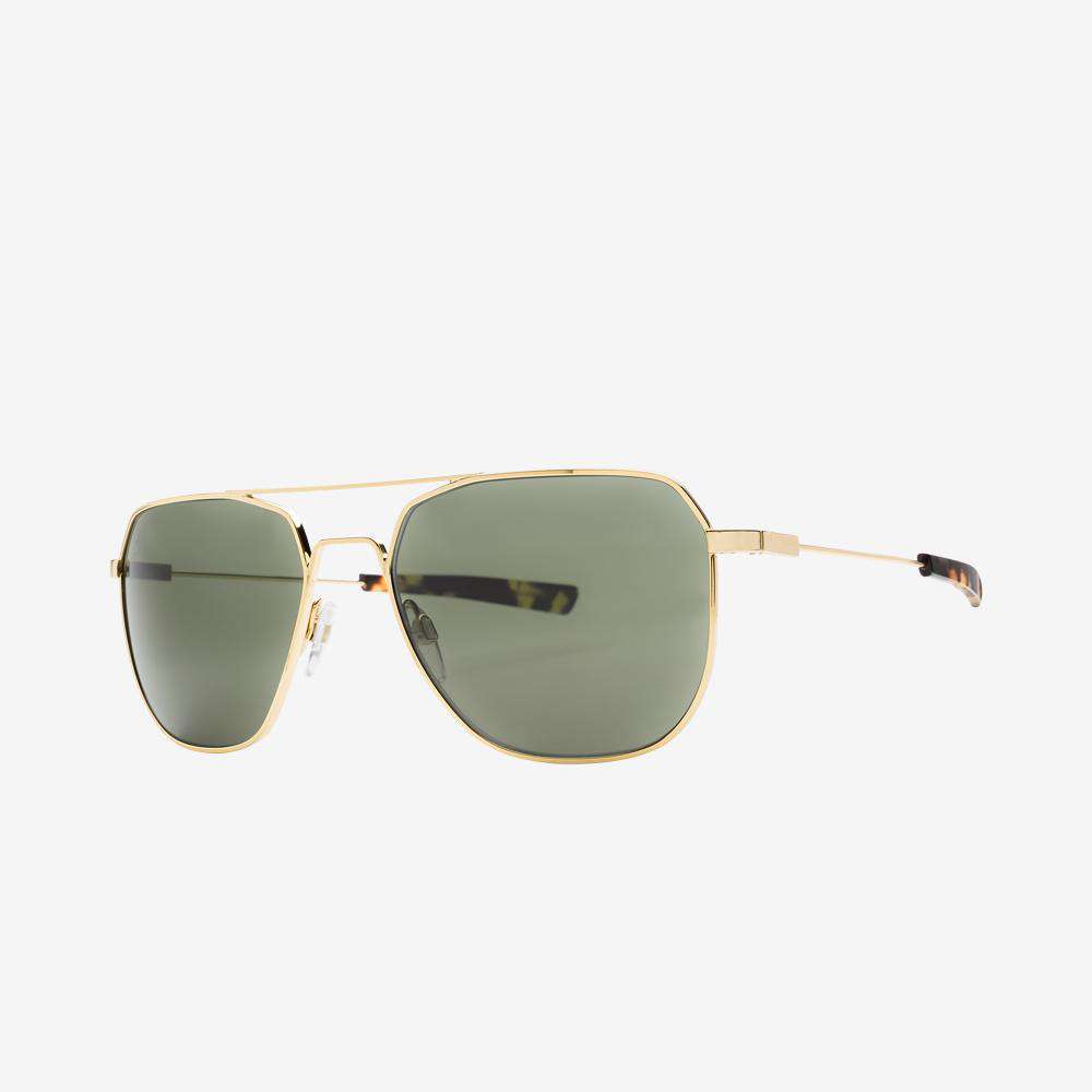 Electric Men's and Women's Sunglasses - Rodeo - Shiny Gold / Grey Polarized - Polarized Hexagonal Aviator Sunglasses