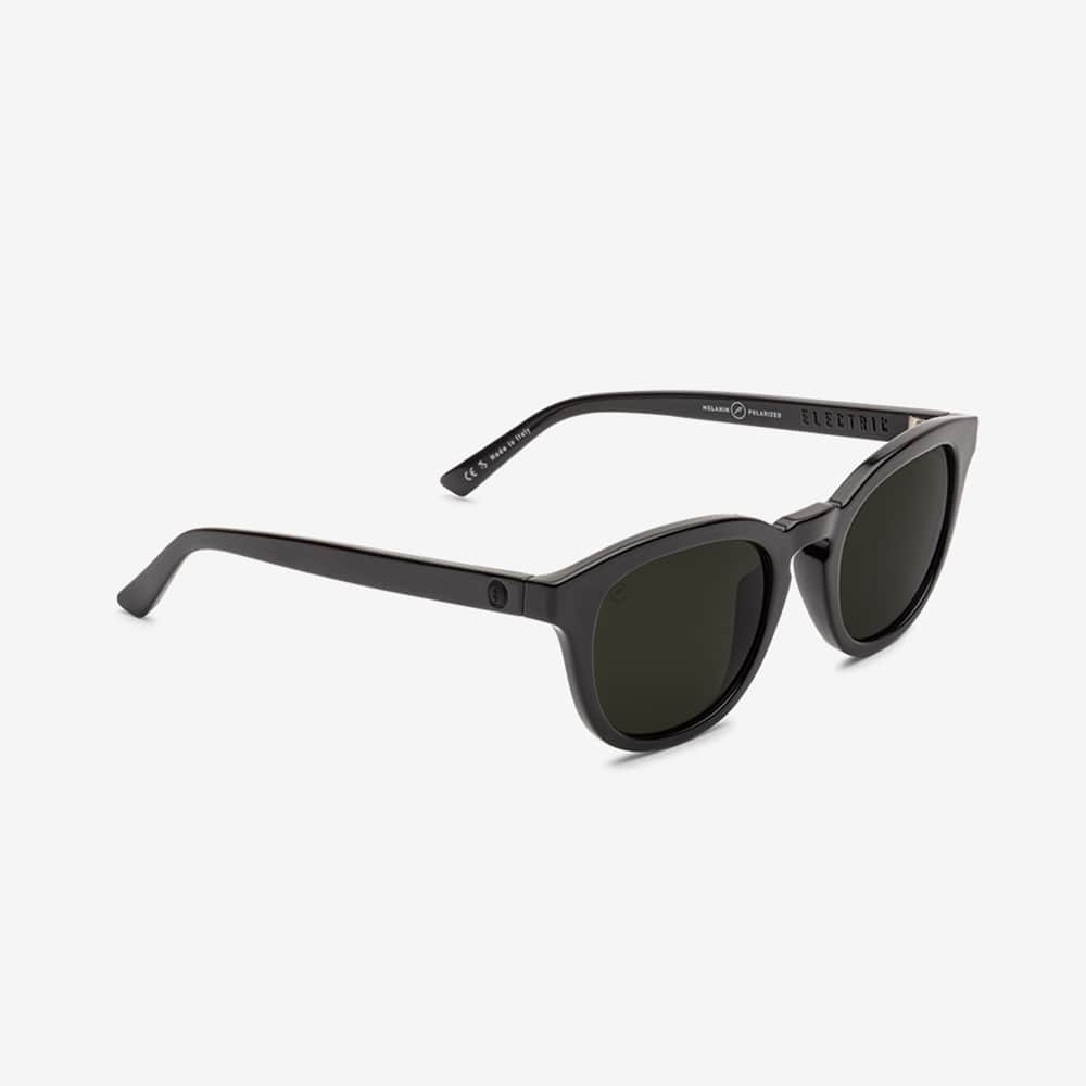 electric bellevue sunglass. new gloss black medium size frame. unisex everyday sunglasses. right side view