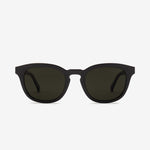 electric bellevue sunglass. new gloss black medium size frame. unisex everyday sunglasses. front angle