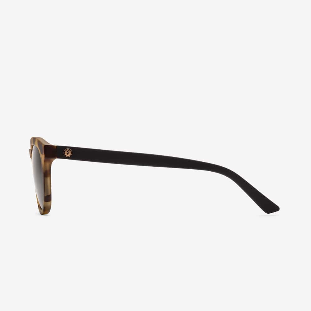 electric bellevue tortoise black sunglass. polarized grey lens. medium sized frame for men and women. side view
