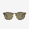 Oak matte tortoise sunglass. Round shape, medium to small fit, made from bio acetate with polarized lenses.